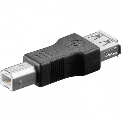 Goobay Adaptador USB A a USB B Hembra /Macho Negro